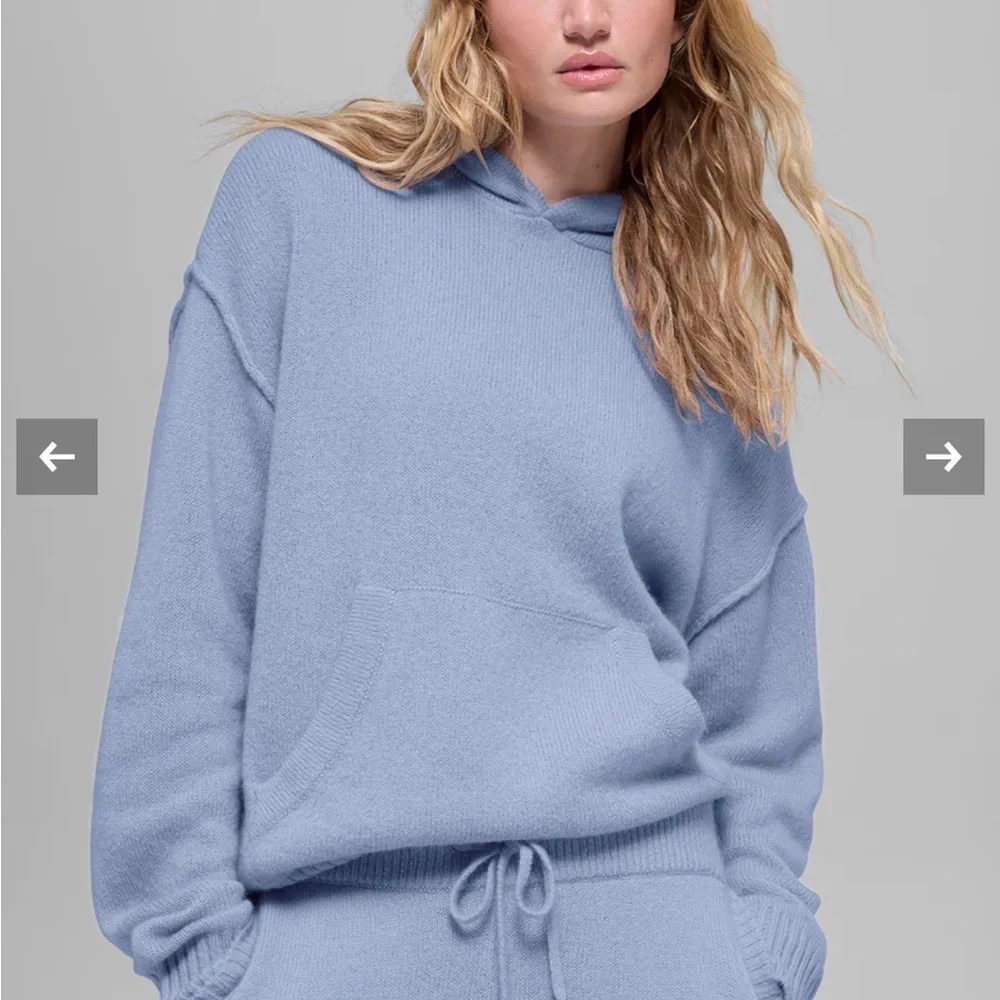 ALO Yoga Wool Cashmere New Class Hoodie Medium Limited: Winter Frost NWT - Picture 3 of 9